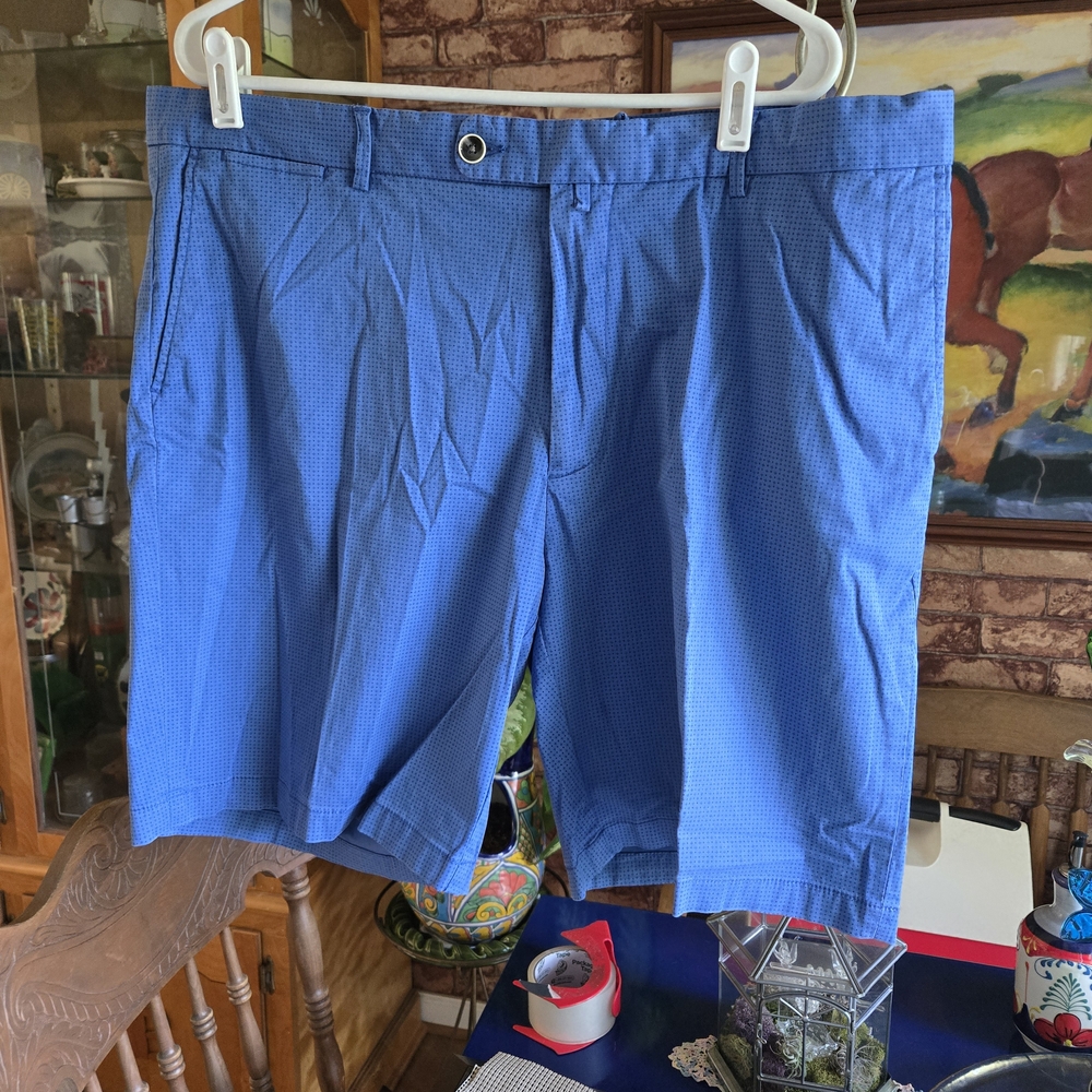 Peter Millar Blue Flat Front Shorts